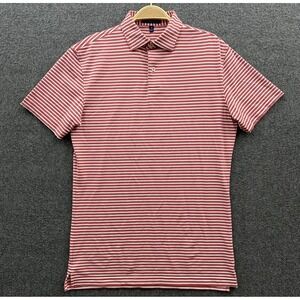 Peter Millar Polo Shirt Mens XS Red Stripe Crown Crafted Stripe Stretch Jersey *